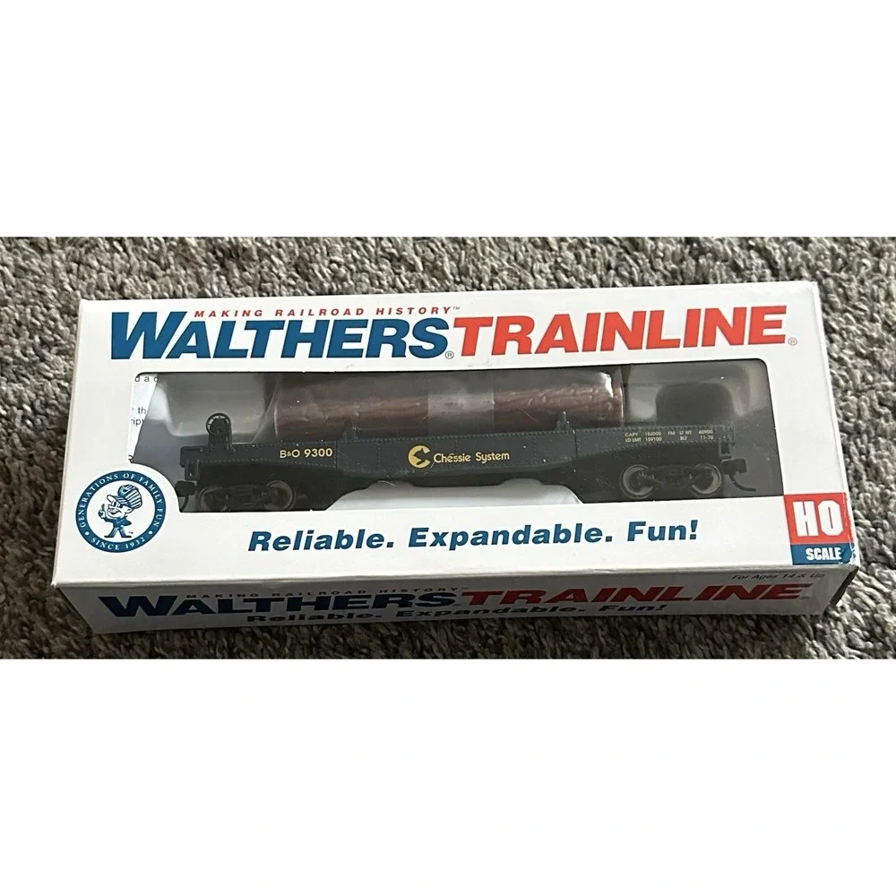 HO Train Wathers Trainline Chessie B&O 9300 Log Dump Car #931-1772
